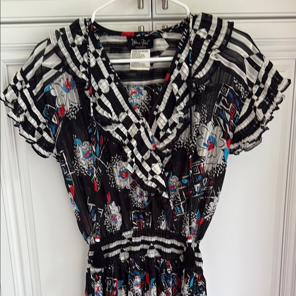 Diane Freis Black Floral Dress - Picture 4 of 8